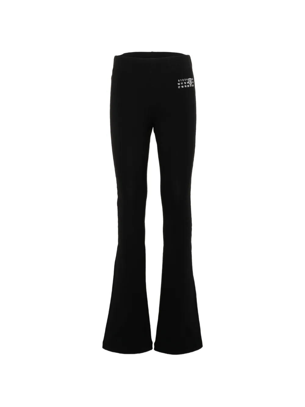 MM6 Maison Margiela Kids logo-print flared trousers - Nero