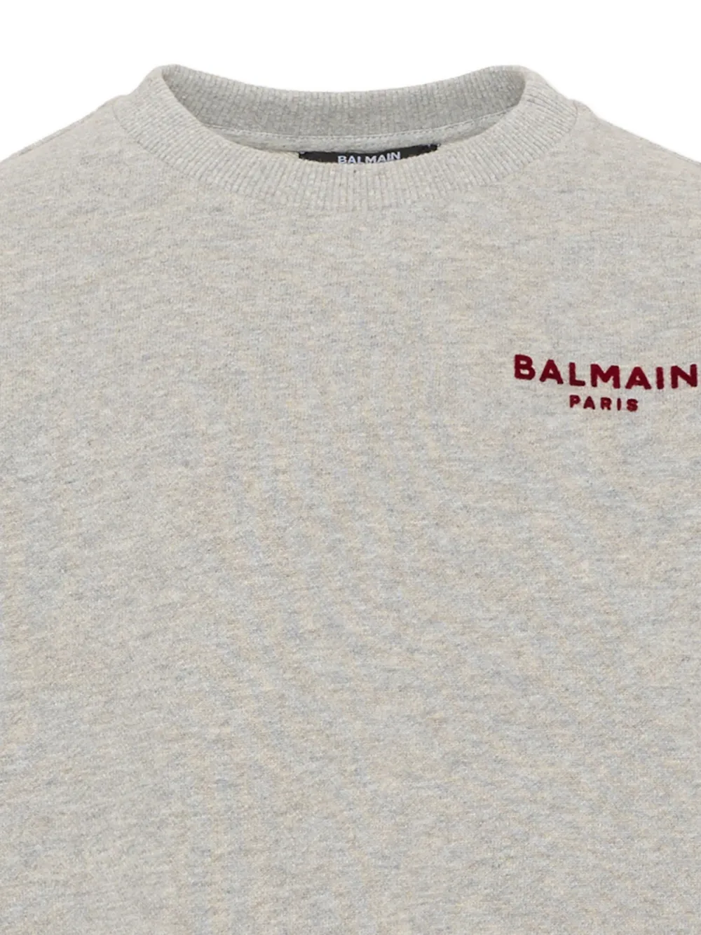 Balmain Kids Sweater met geborduurd logo Grijs