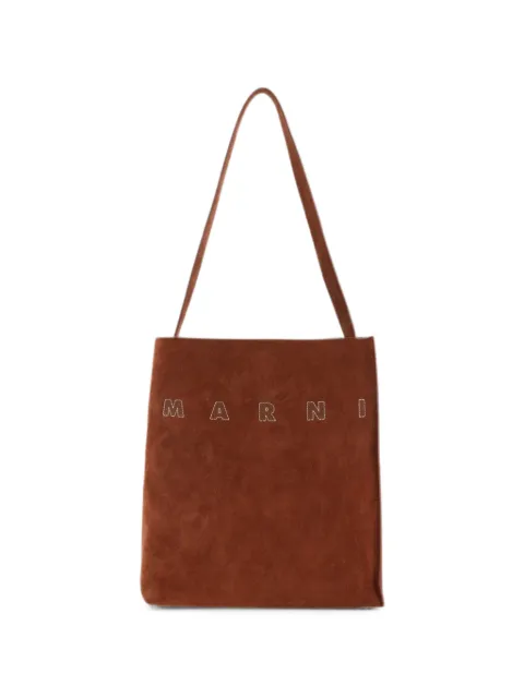 Marni small Museo logo-embroidered leather shoulder bag
