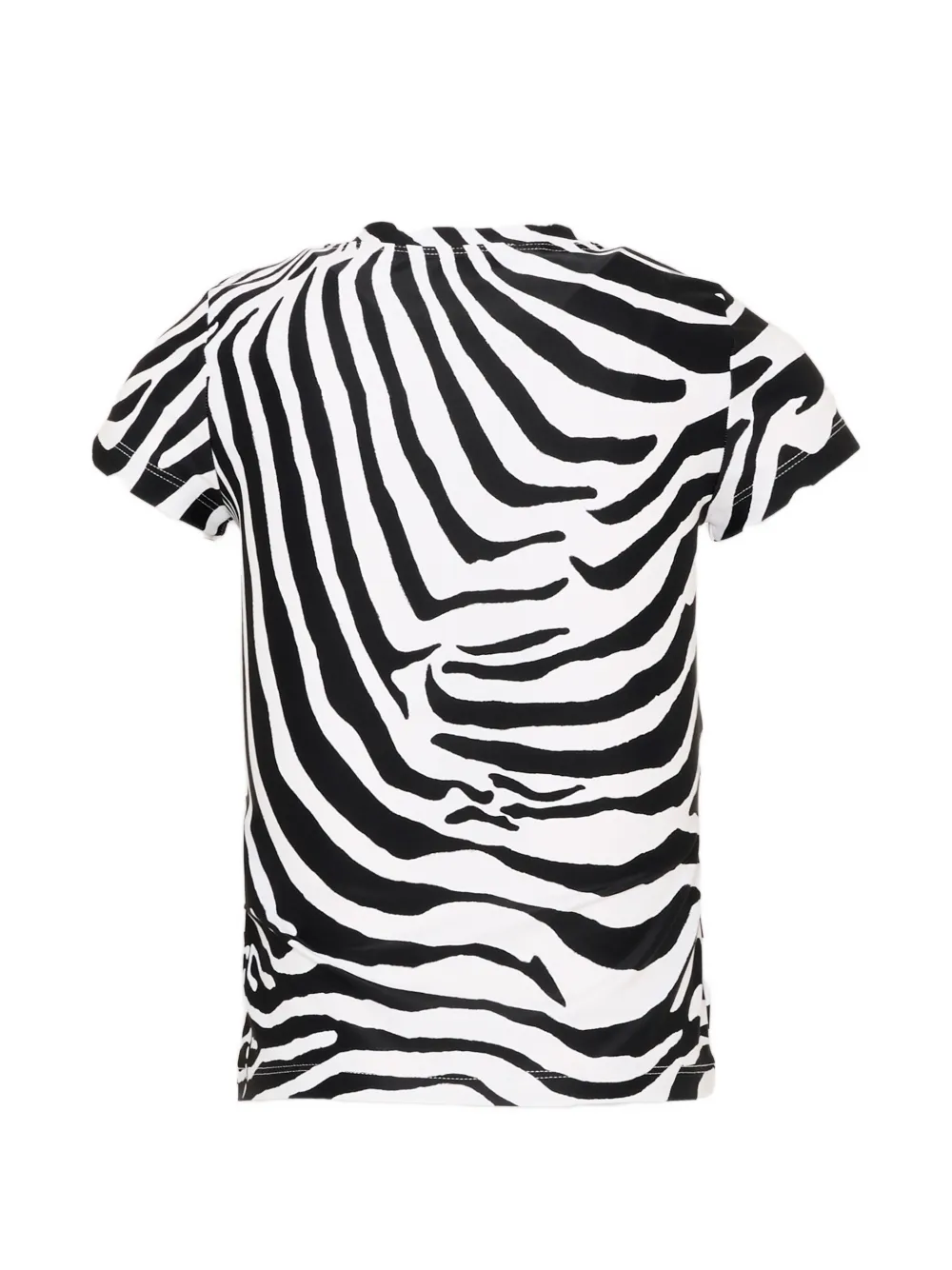 Balmain Kids T-shirt met zebra-print en logo-print Wit