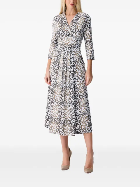 One Up Vestido envelope midi animal print