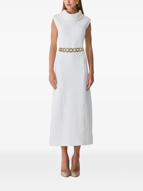 One Up Vestido midi com gola degagê