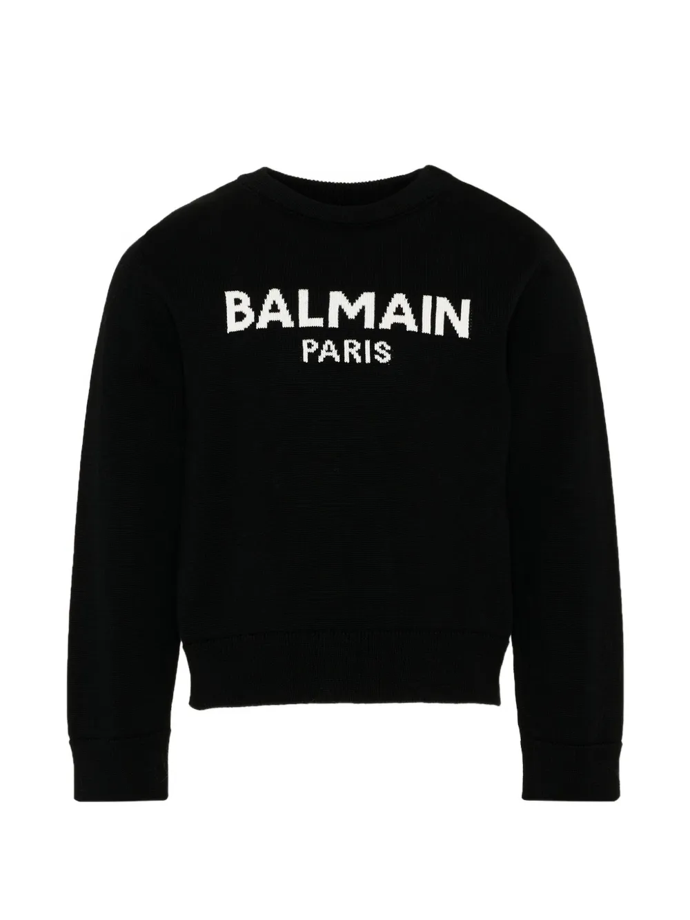 Balmain Kids logo-intarsia knitted sweater - Nero
