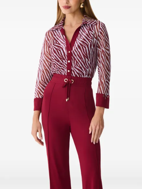 One Up Blusa Alana semitranslúcida com estampa de zebra