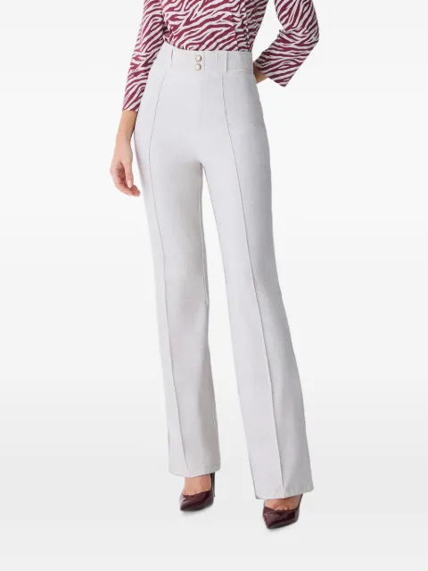 One Up Calça Almond com detalhe de botão e nervura