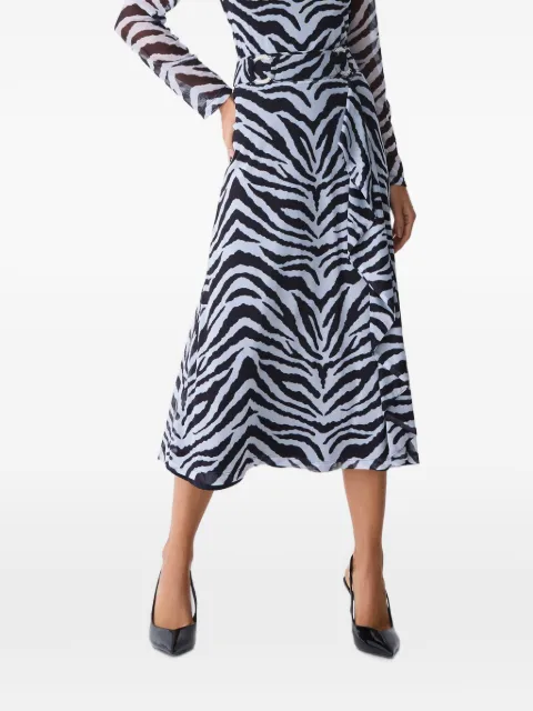 One Up Saia midi Nadia com estampa de zebra