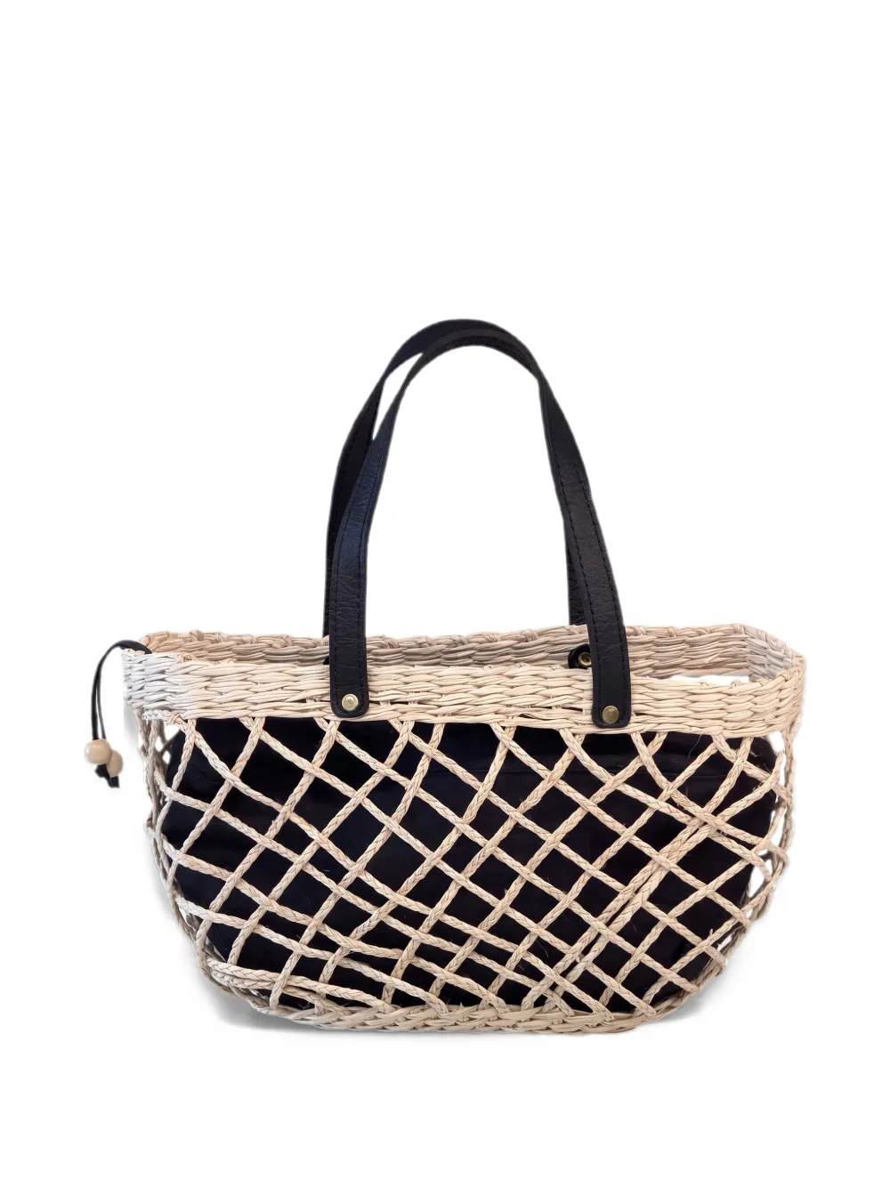 Sensi Studio mini open-weave tote bag Beige