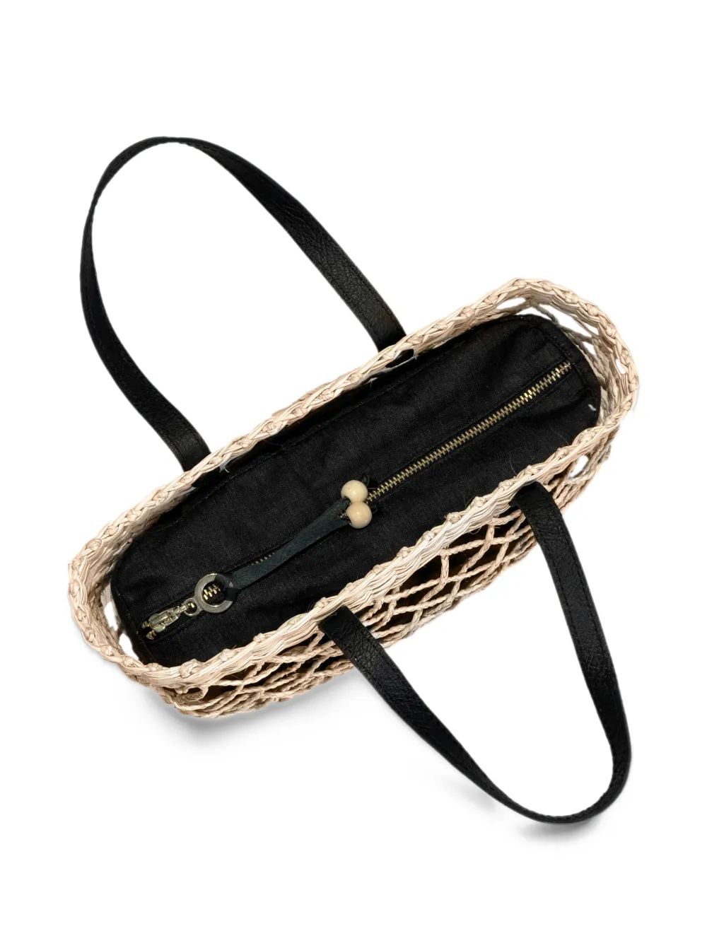 Sensi Studio mini open-weave tote bag Beige