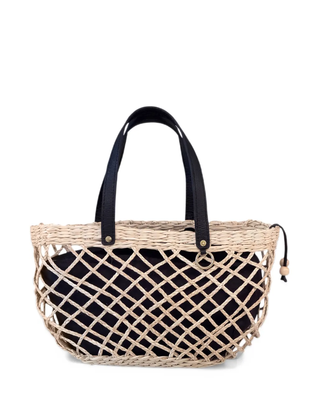 Sensi Studio mini open-weave tote bag Beige