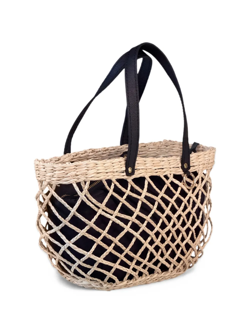 Sensi Studio mini open-weave tote bag Beige