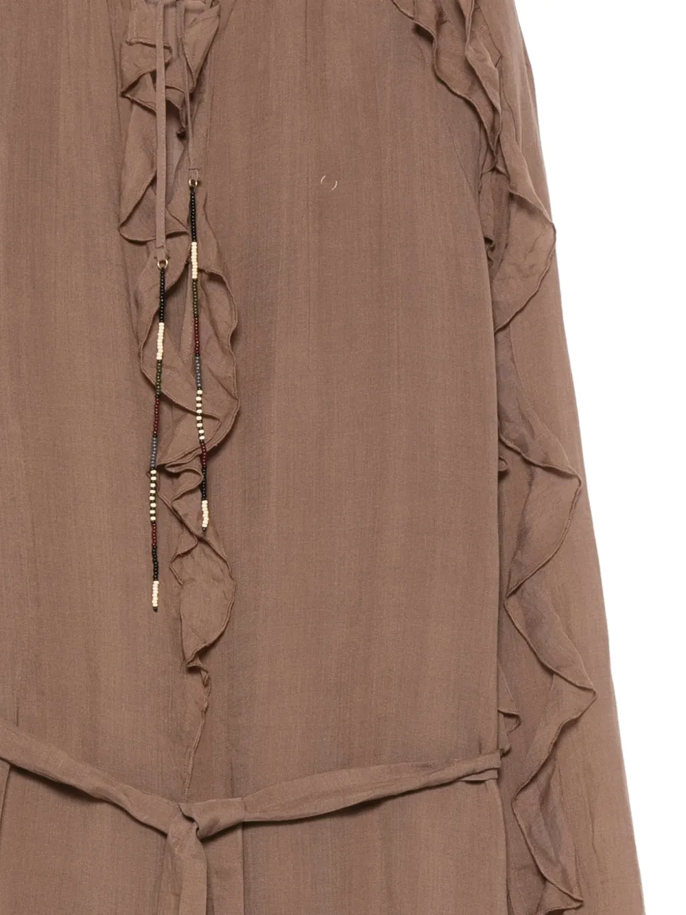 Bazar Deluxe Jurk met ruches Bruin