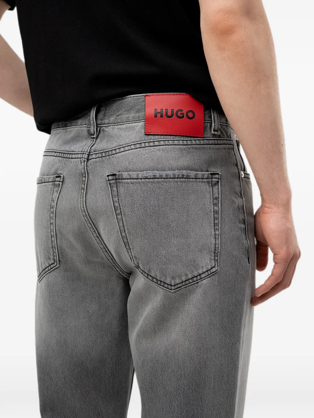 HUGO Jeans met logopatch Grijs