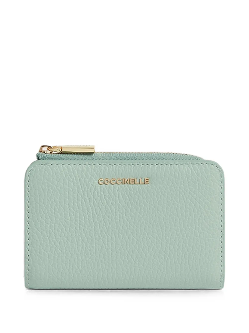 Coccinelle Metallic Soft logo-plaque pebbled-leather wallet - Verde
