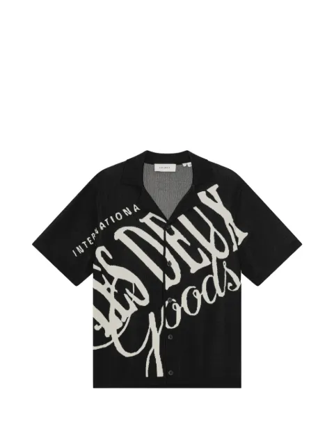 Les Deux logo-print cotton knitted shirt