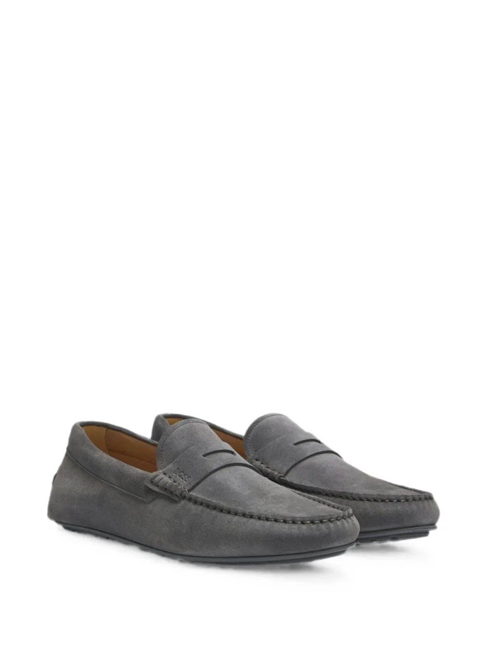 BOSS suede penny loafers - Grau