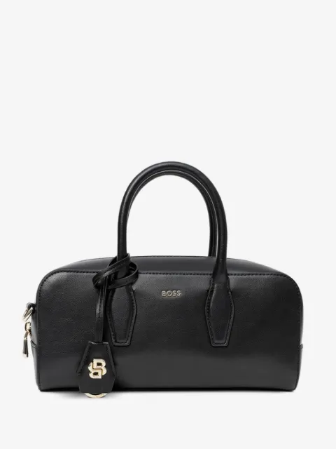 BOSS logo-plaque leather tote bag