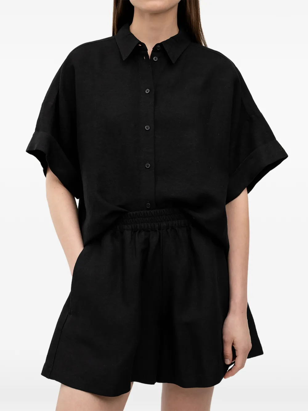 BOSS elasticated-waistband logo-embroidered shorts - Nero