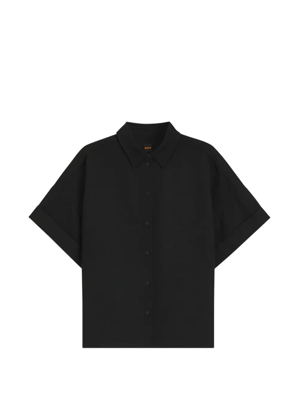 BOSS short-sleeve button-down shirt - Schwarz