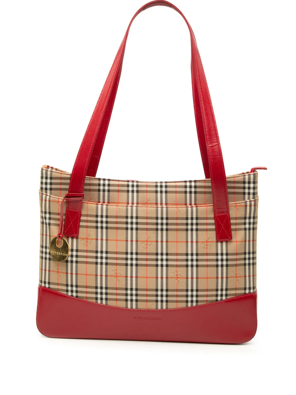 Burberry Pre-Owned 2000-2017 Haymarket Check Canvas tote bag - Red