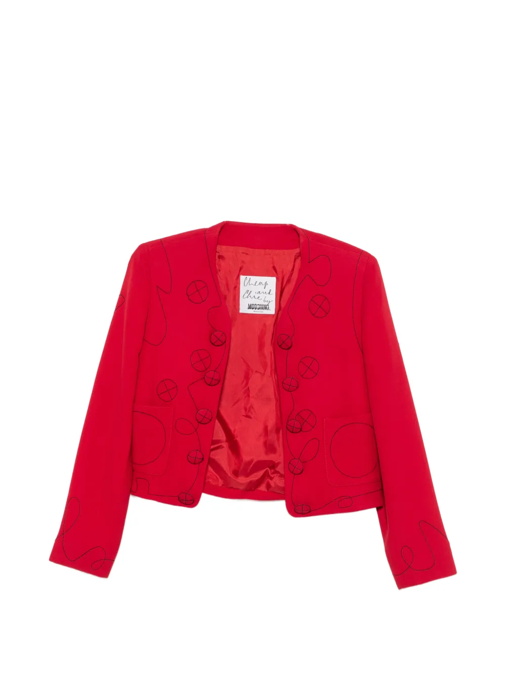 Moschino Pre-Owned 2000s embroidered button-up jacket - Rosso