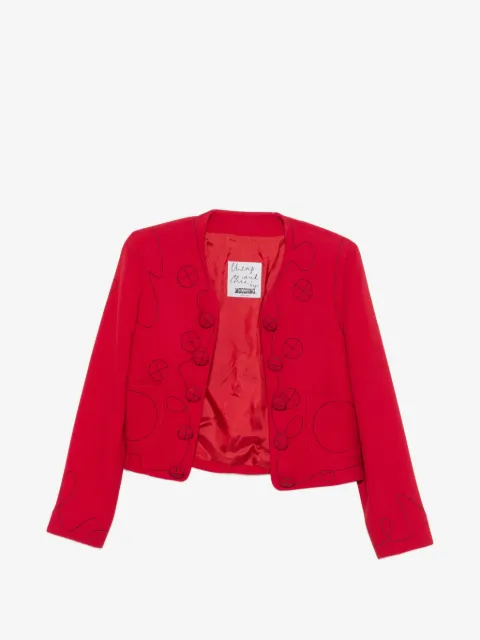 Moschino Pre-Owned chamarra bordada con botones 2000