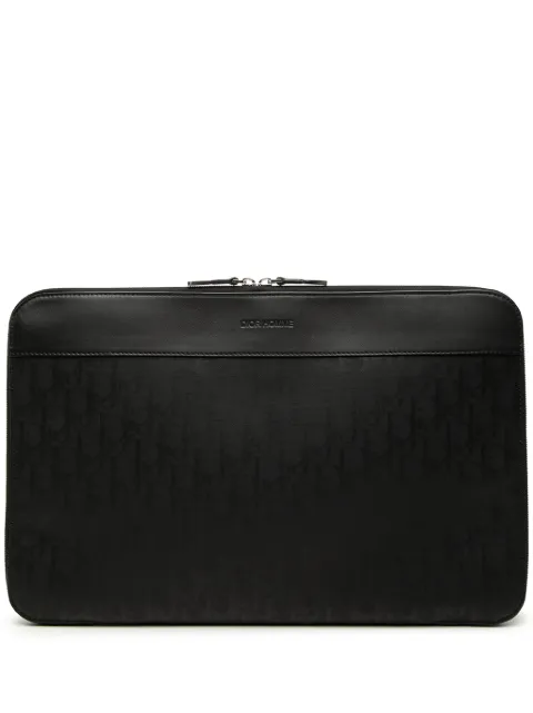 Christian Dior Pre-Owned maletín Homme con cremallera de lona revestida Oblique 2015