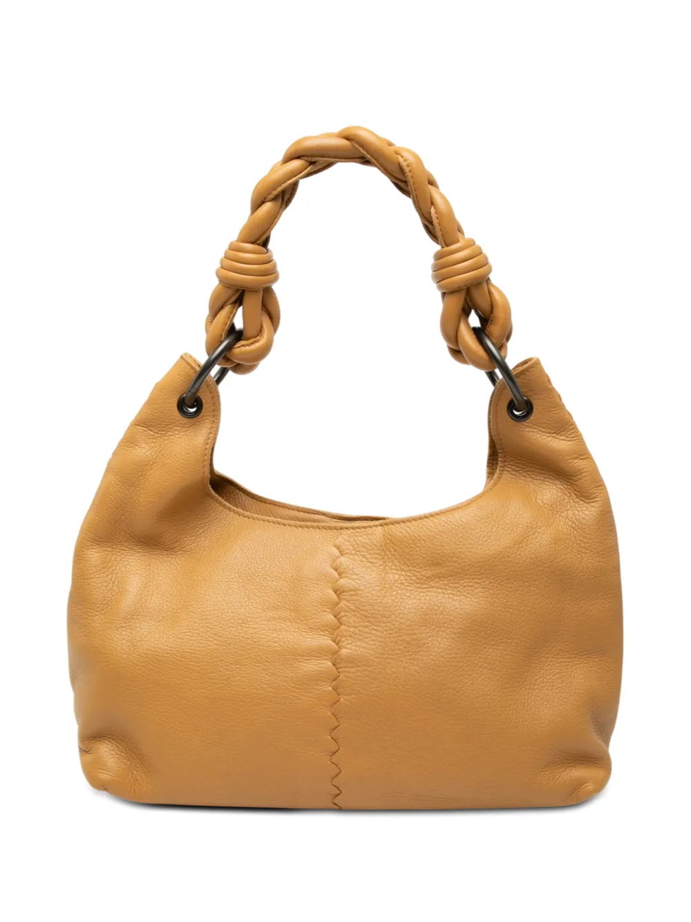 Bottega Veneta Pre-Owned 2012-2026 Cervo Hirschleder-Handtasche mit geflochtenem Ring - Braun