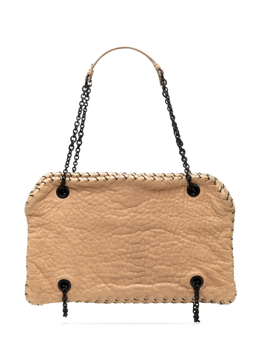 Bottega Veneta Pre-Owned 2012-2026 gekörnte Whipstitch Duo Schultertasche - Nude