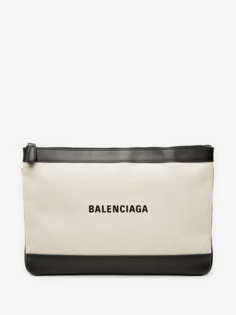 Balenciaga Pre-Owned 2019 Canvas Navy Clip M clutch bag