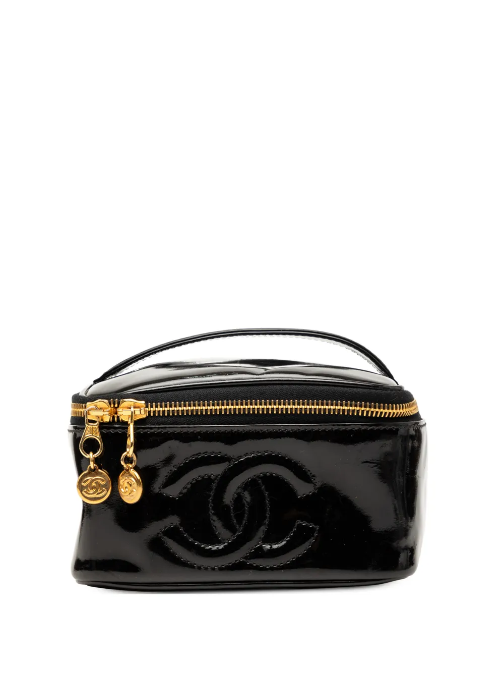 CHANEL Pre-Owned 1996-1997 CC Patent vanity bag - Nero