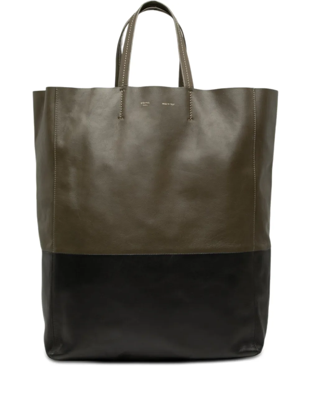 Celine Pre-Owned 2011 Bicolor Leather Vertical Cabas tote bag - Green