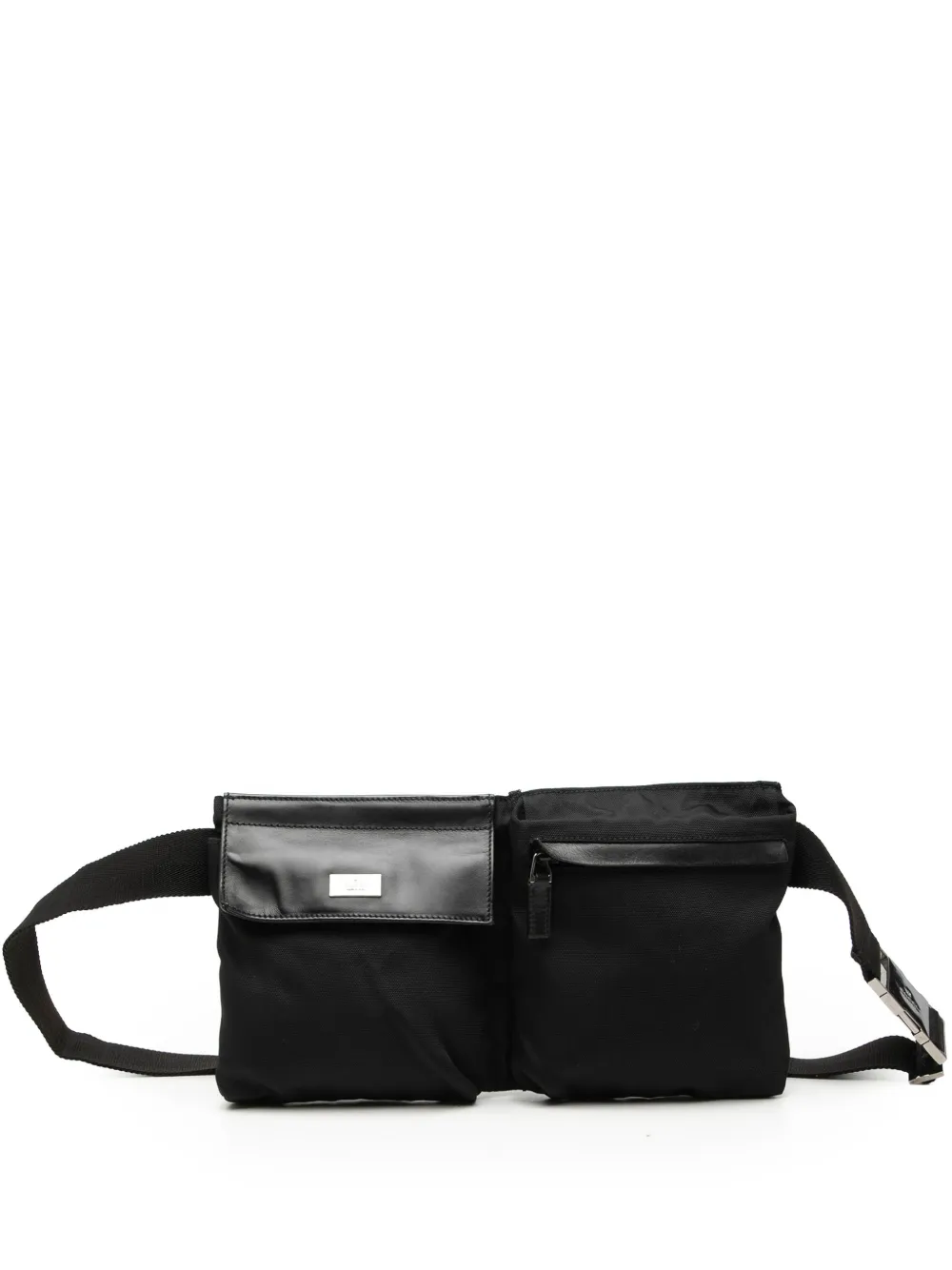 Gucci Pre-Owned 2000-2015 Nylon Double Pocket belt bag - Nero