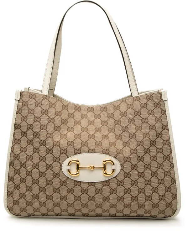 GUCCI GGキャンバス トートバッグ ホースビット Gucci Pre-Owned 2000-2015 ミディアム GGキャンバス ホースビット