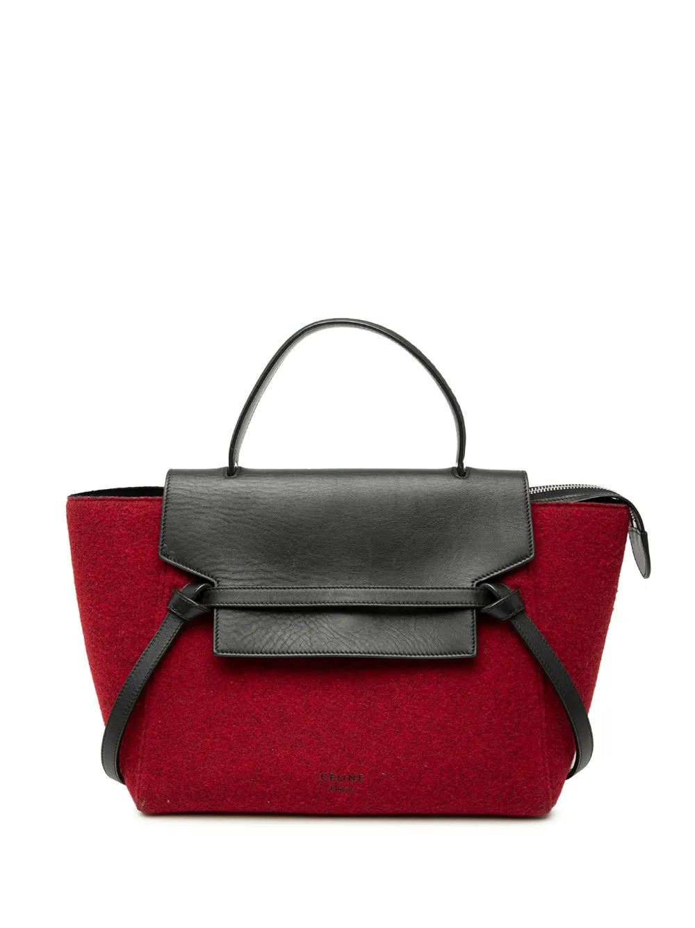 Celine Pre-Owned 2016 Mini Felt and Calfskin Belt satchel - Red