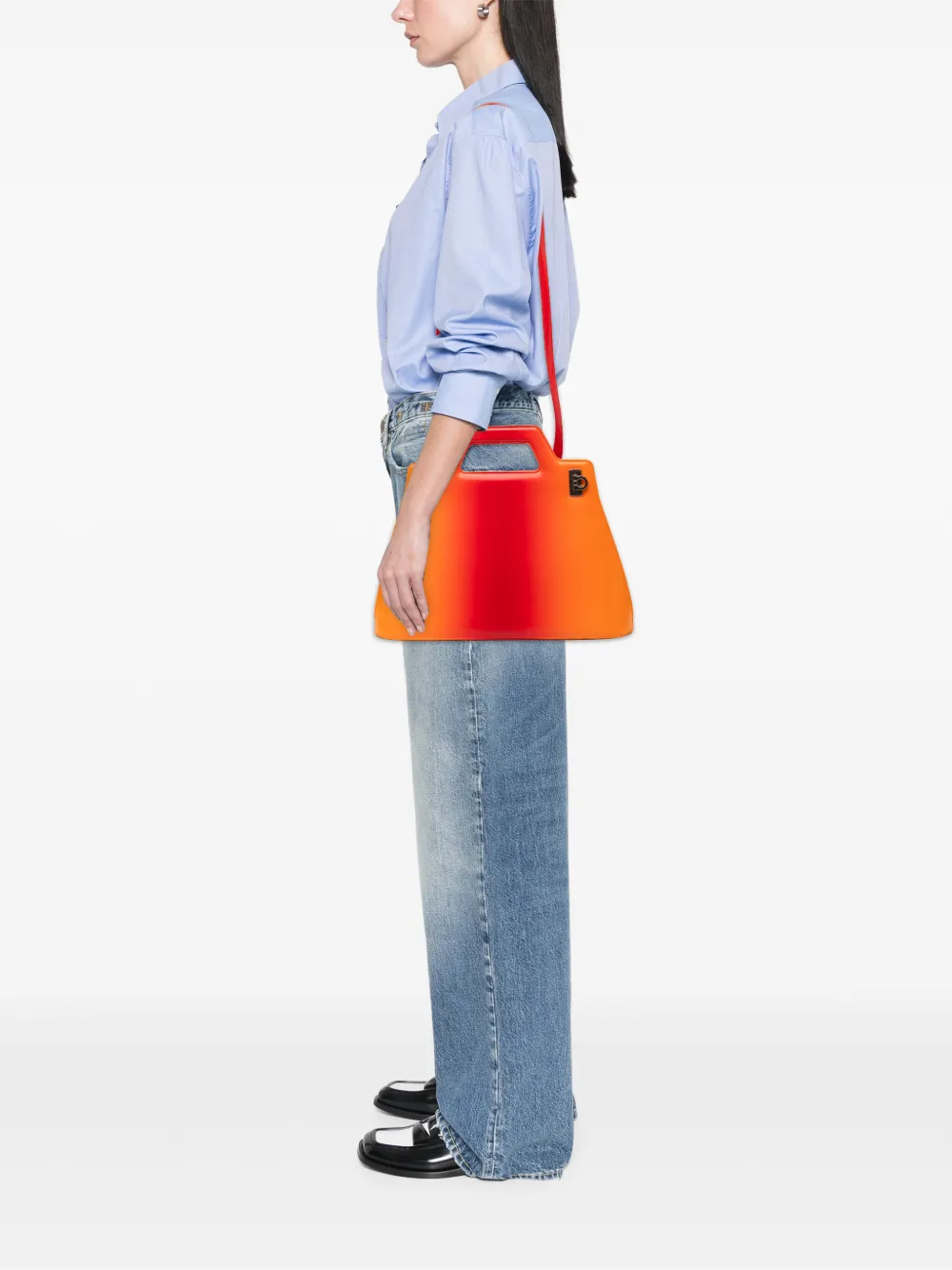  Ferragamo Pre-owned Bolso Satchel Gancini Wanda De Piel De Becerro Cepillada Con Efecto Degradado Y Asa Superior 2000-2026 - Naranja 