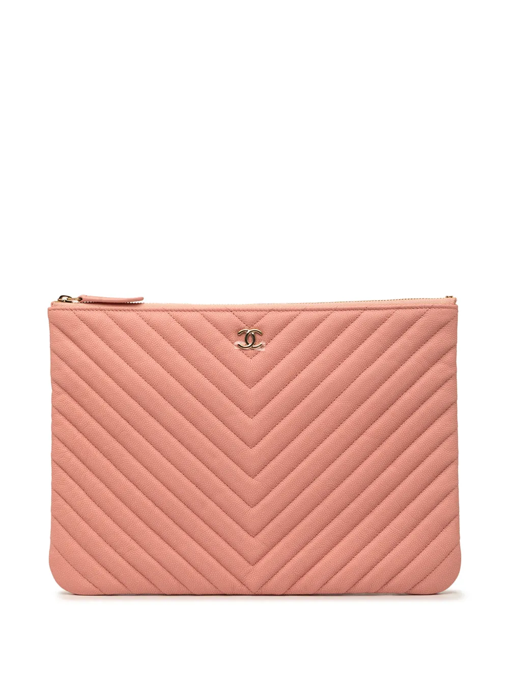 CHANEL Pre-Owned 2019 Medium CC Chevron Caviar O Case clutch bag - Rosa