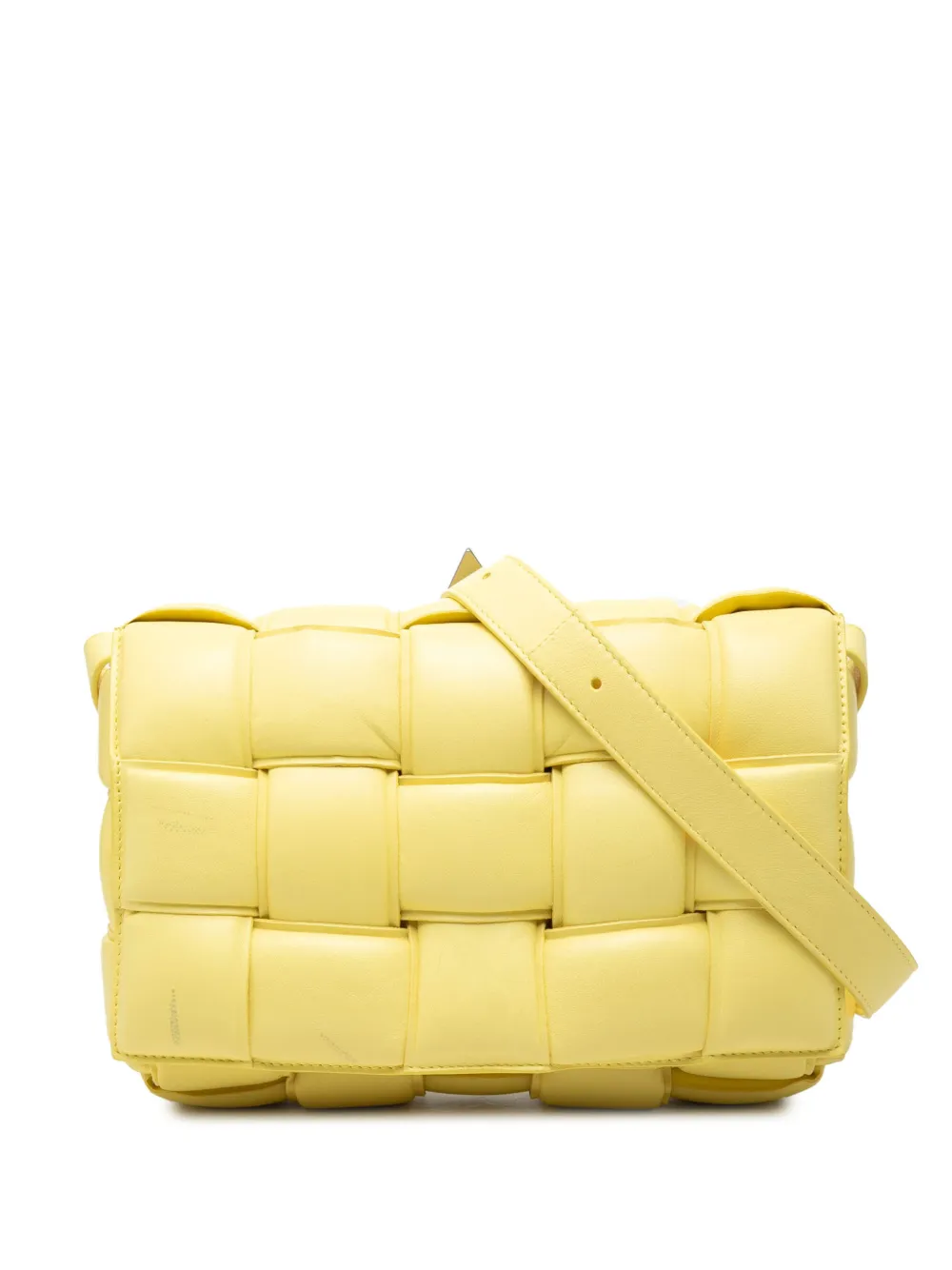 Bottega Veneta Pre-Owned 2012-2026 wattierte Intrecciato Cassette Umhängetasche aus Nappaleder - Gelb