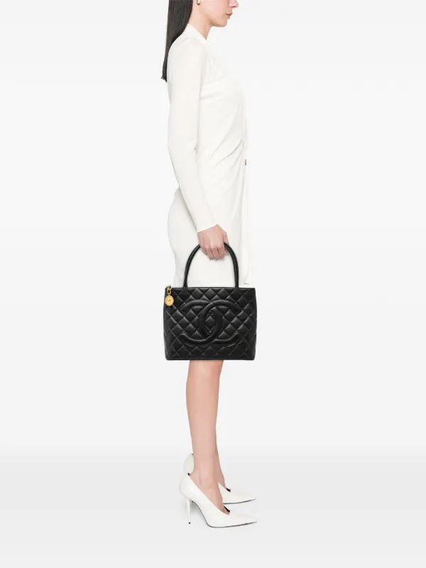CHANEL Pre-Owned 1997-1999 キャビア メダリオン トートバッグ 