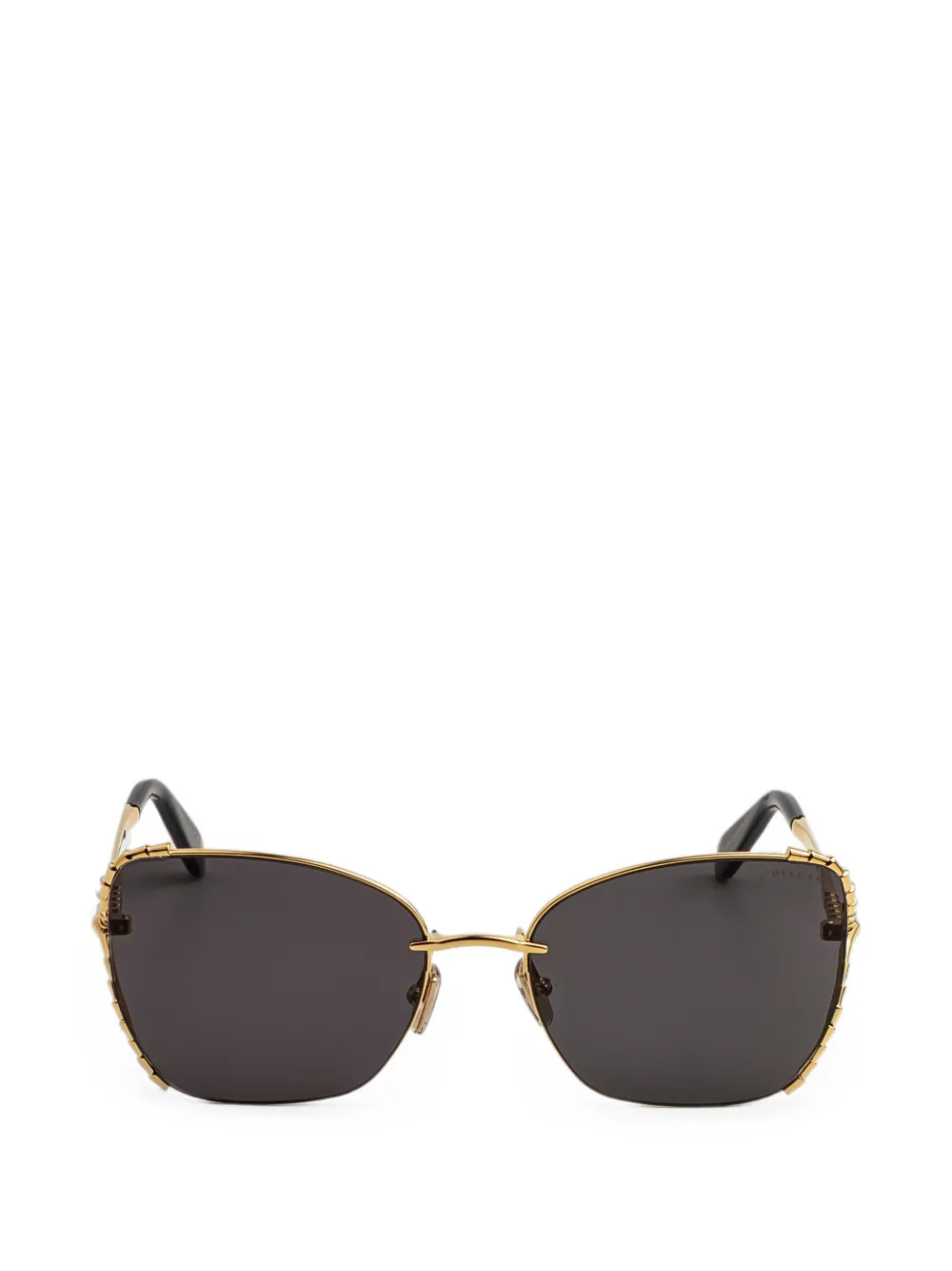 Bvlgari Serpenti Sonnenbrille mit eckigem Gestell - Gold