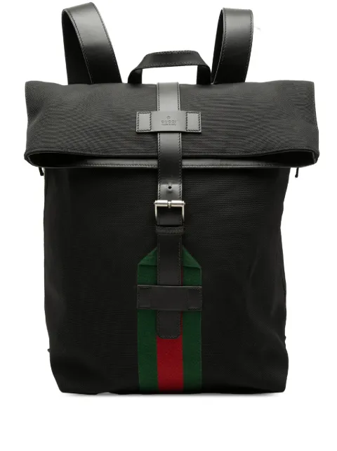 Gucci Pre-Owned 2016-2026 Canvas Techno Web Fold Over backpack