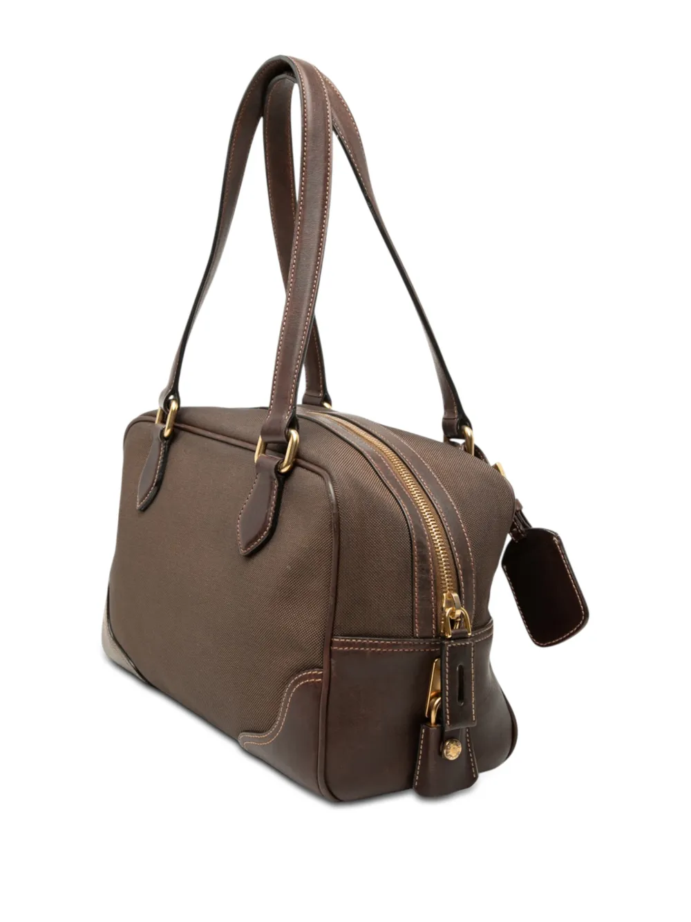 Prada Pre-Owned 2000-2026 キャンバス カナパ ロゴ サッチェルバッグ