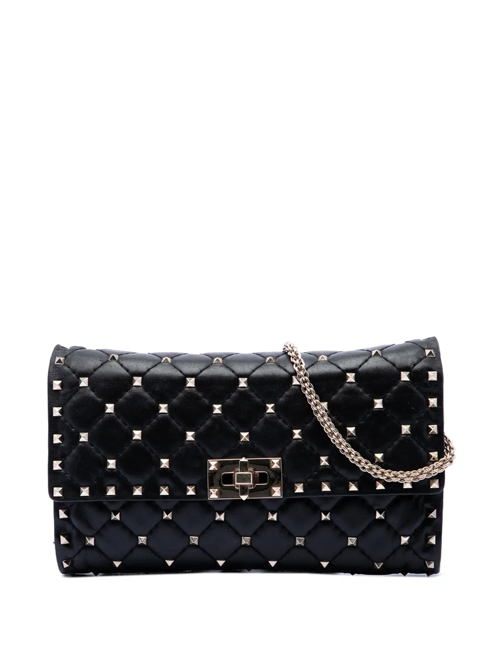 Valentino Garavani Pre-Owned 2000-2017 Nappa Rockstud Spike Wallet On Chain crossbody bag - Nero