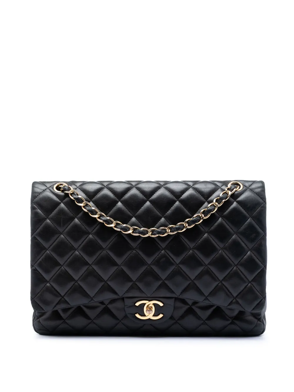 CHANEL Pre-Owned 2011 Maxi Classic Lambskin Double Flap shoulder bag - Nero