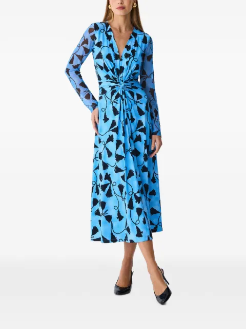 One Up Vestido midi Fabia com tassel e detalhe franzido