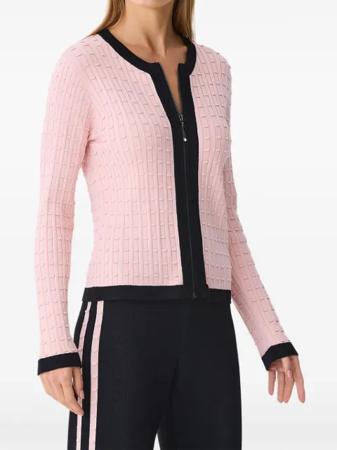 One Up Cardigan de tricô texturizado com zíper