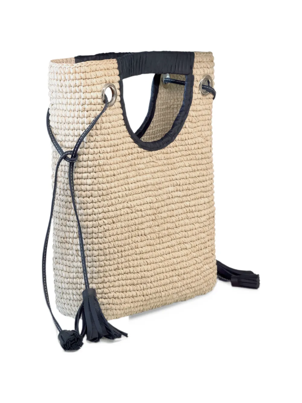 Sensi Studio tassel-detail woven tote bag Beige