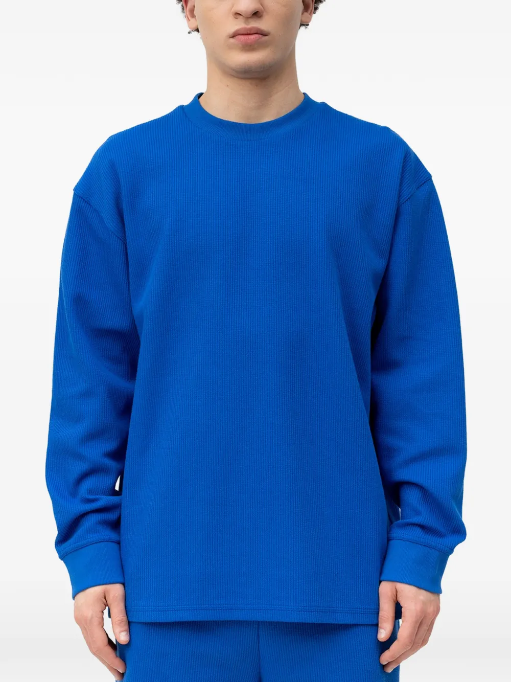 HUGO ribbed long-sleeve T-shirt - Blau