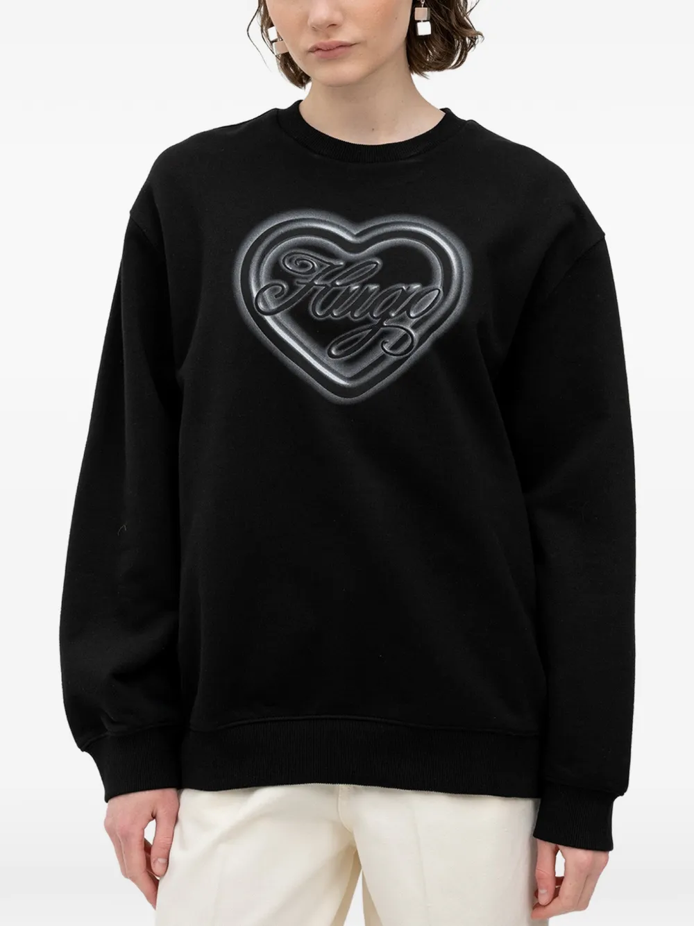 HUGO heart-motif sweatshirt - Schwarz