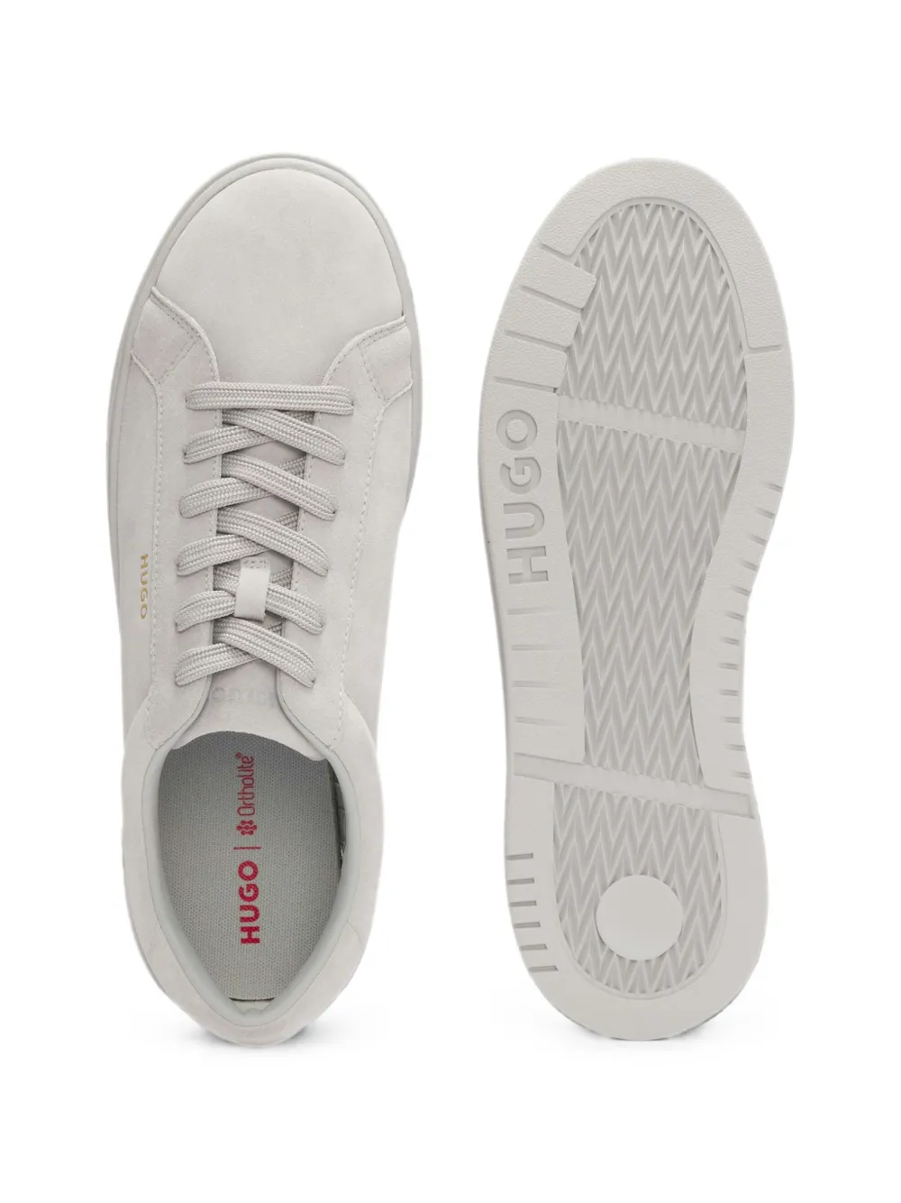 HUGO suede lace-up sneakers Grijs