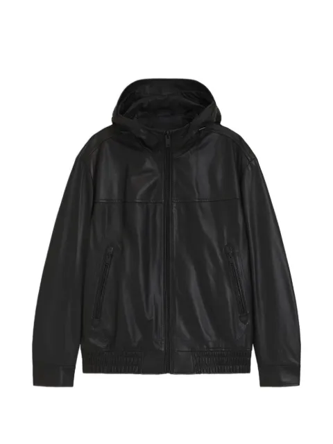 BOSS hooded leather jacket